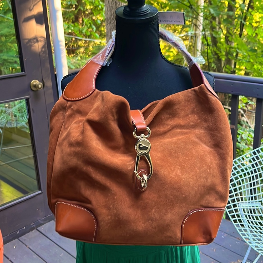 Dooney &Bourke suede and leather shoulder bag.